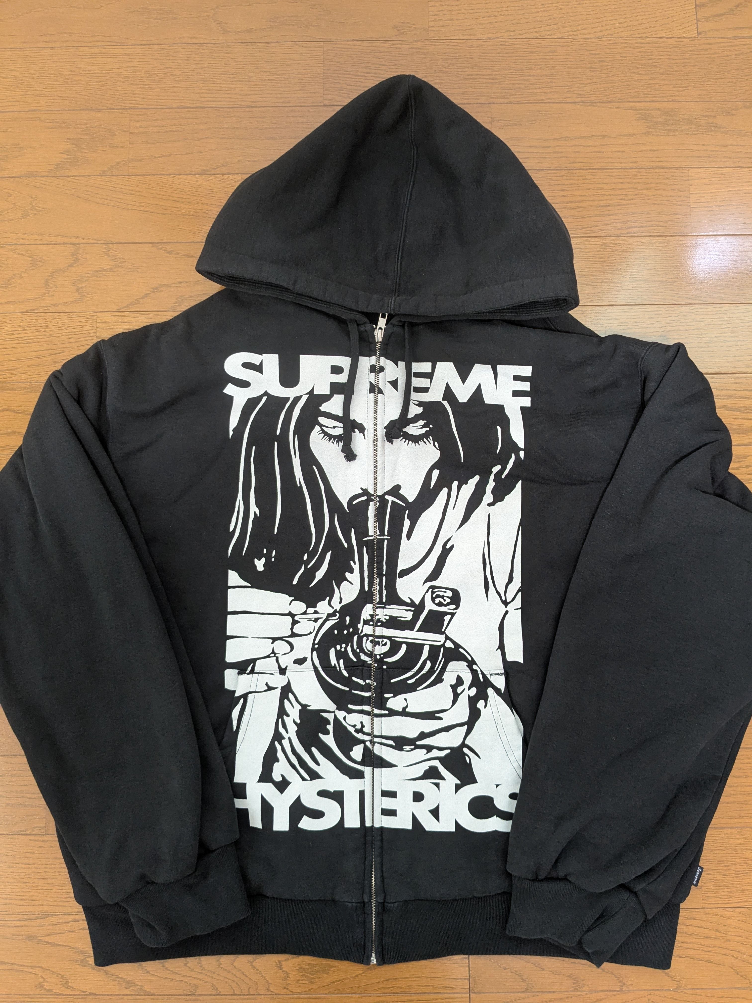 Supreme x HYSTERIC GLAMOUR Thermal Lined Zip Up Hooded Sweatshirt "Black"