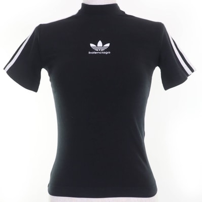 未使用品 バレンシアガ×アディダス 半袖Tシャツ ブラック XS 723782