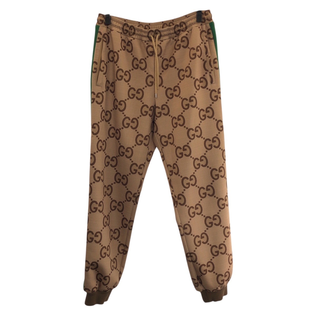 美品 GUCCI グッチ シェリーライン ジャンボGG サイズM ベージュ ブラウン ポリエステル ボトムス トラックパンツ 715192刻印 604012 【中古】