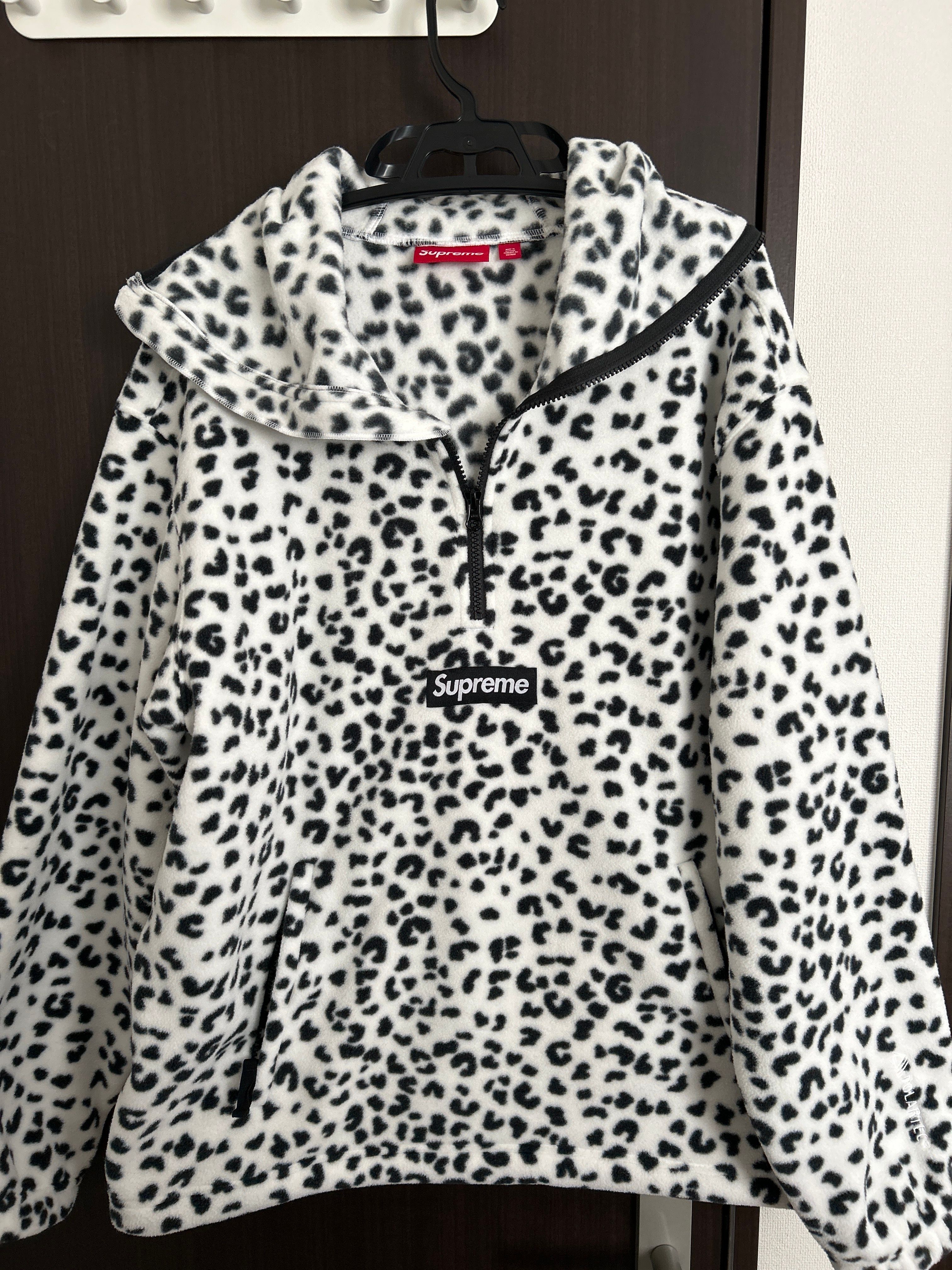 Supreme Polartec Facemask Half Zip Hooded Sweatshirt "Leopard"