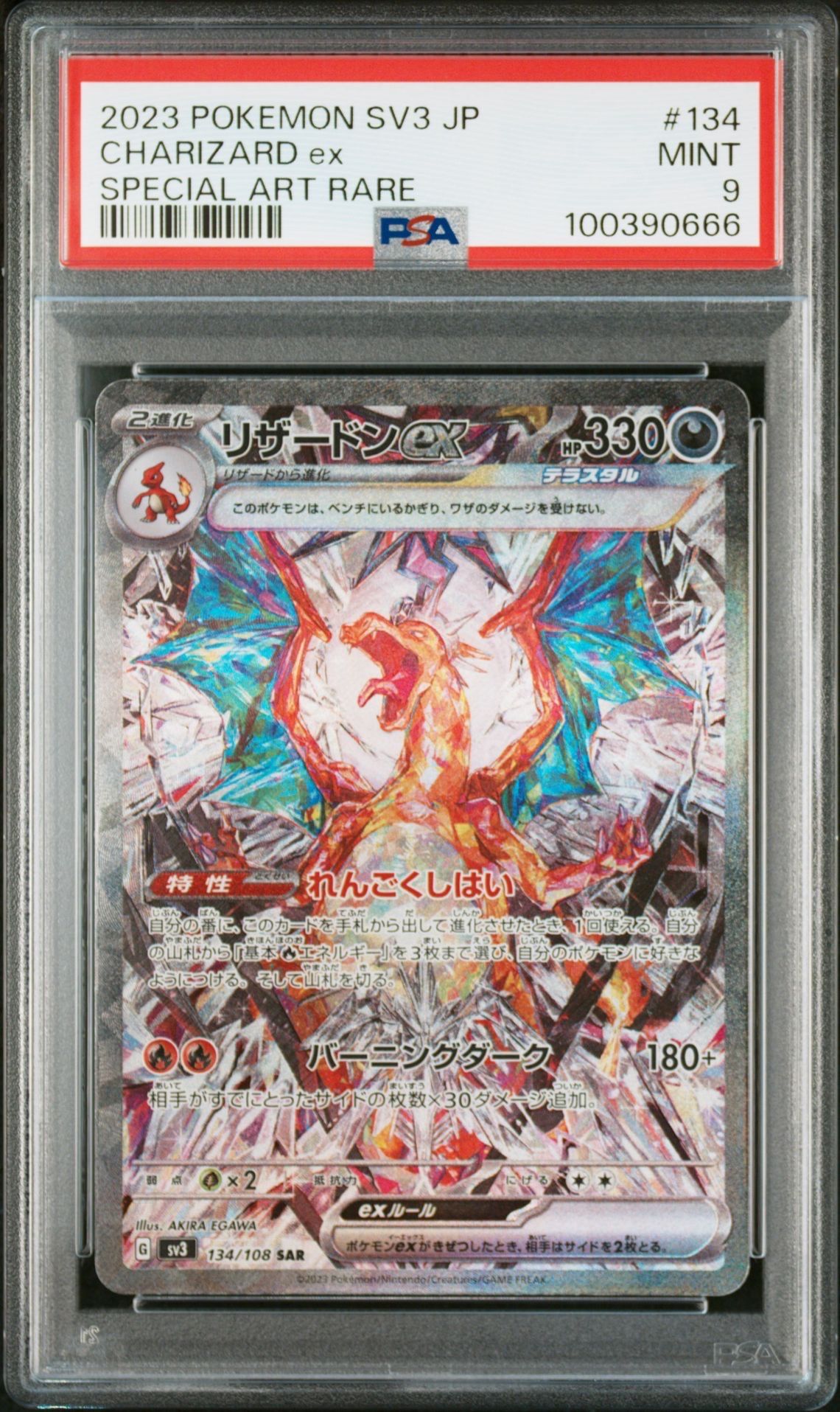 リザードンex SAR[SV3 134/108](拡張パック「黒炎の支配者」)