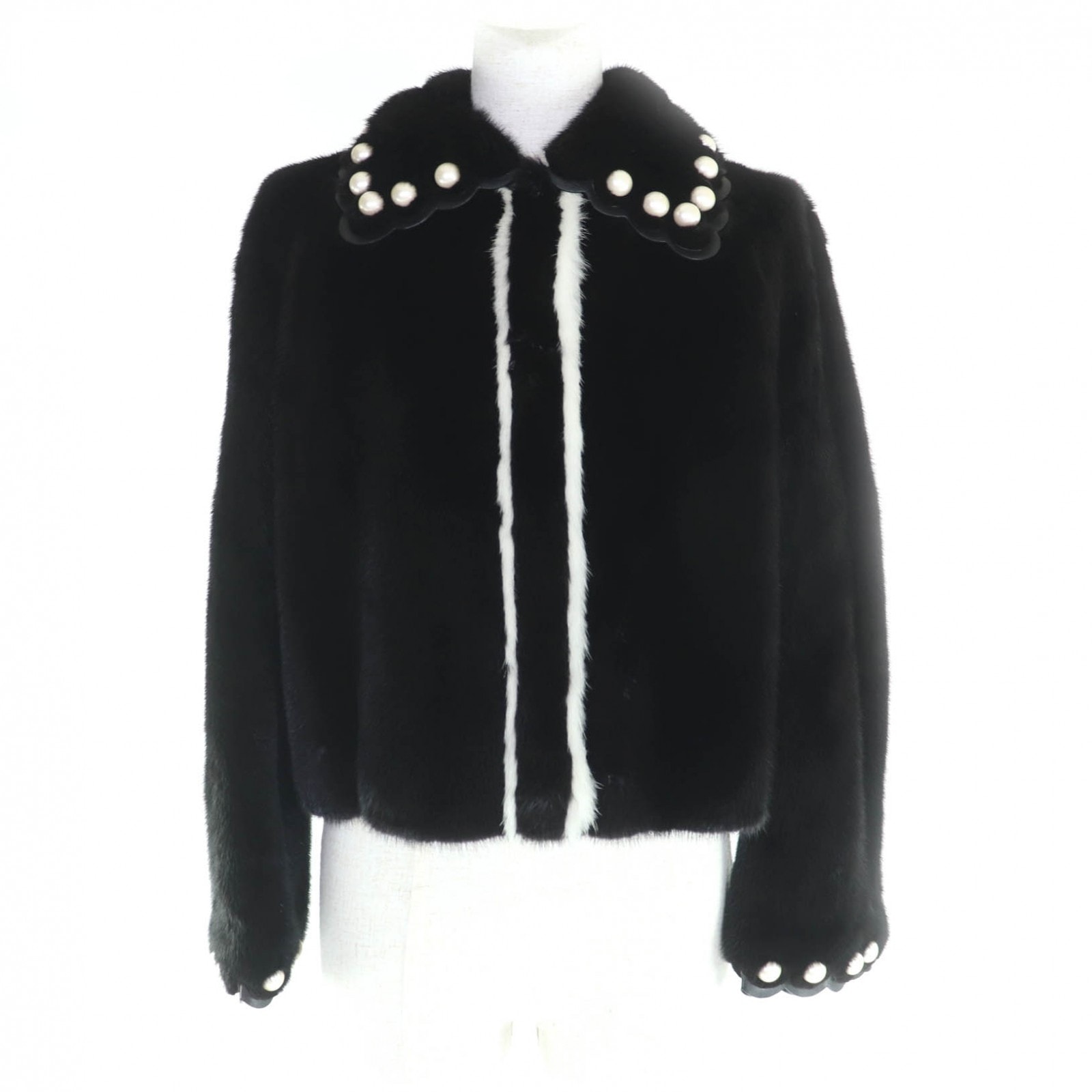 極美品 フェンディ ジャケット ブラック ホワイト 42 FNE10F