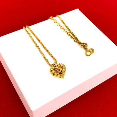 Christian Dior ディオール ロゴ ハート モチーフ GP ネックレス ゴールド
36396
