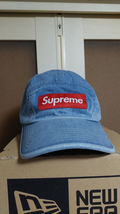 Supreme Washed Chino Twill Camp Cap "Denim"(21SS)