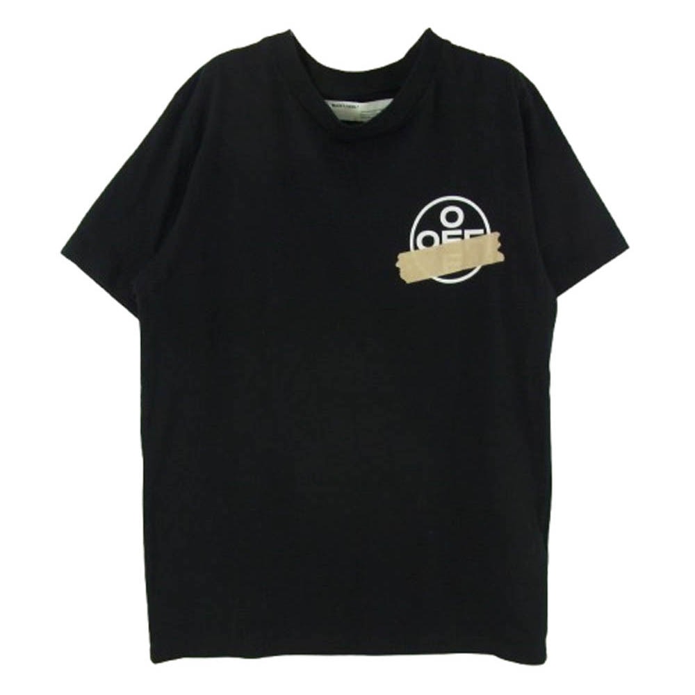 OFF-WHITE オフホワイト Tシャツ 20SS TAPE ARROWS S/S SLIM TEE アロー テープロゴプリント 半袖 Tシャツ ブラック系 M【中古】