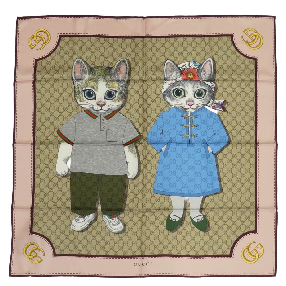 B (目立った傷や汚れなし)】グッチ x ヒグチユウコ プリント シルク