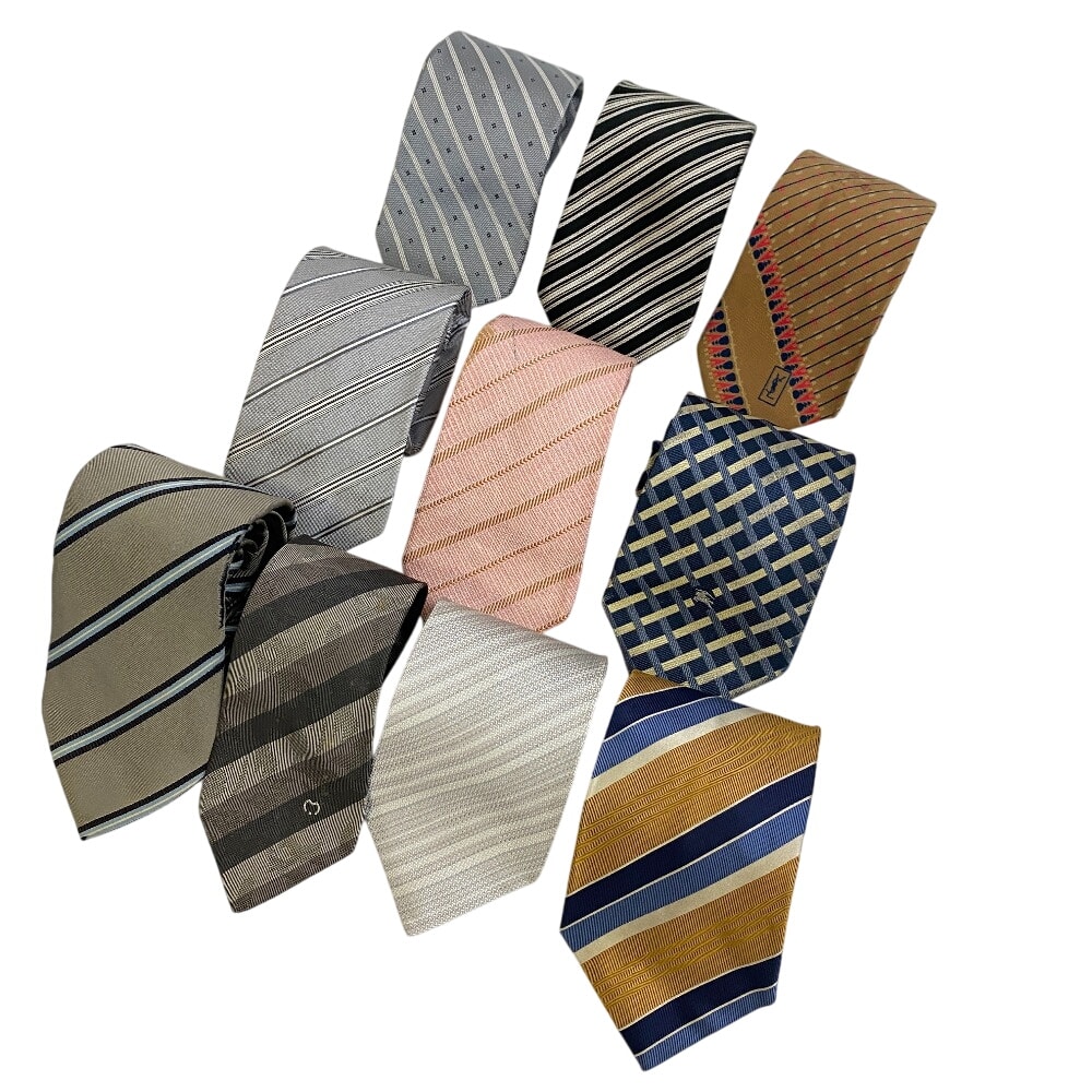 ヴァレクストラ Valextra ネクタイ アクアスキュータム バーバリー イヴサンローラン 他 ブランドネクタイ 大量 まとめて 10本セット ブラック