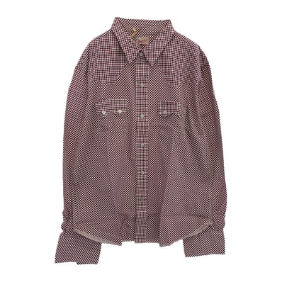 TENDERLOIN テンダーロイン 半袖シャツ T-SADDLEMAN SHT L/S B チェッカー柄 サドルマン 長袖 ウエスタンシャツ バーガンディー エンジ系 M【中古】