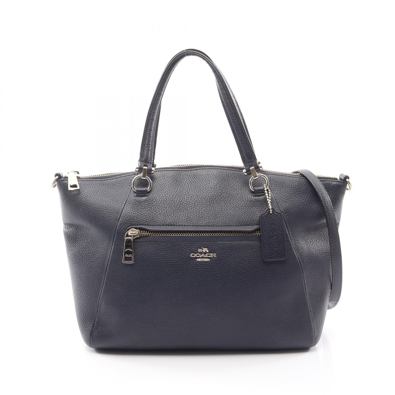 コーチ COACH マディソン プレーリー サッチェル 2WAY ハンドバッグ バッグ レザー レディース ネイビー系 34340 【中古】