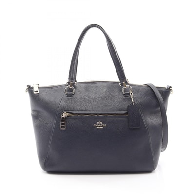 コーチ COACH マディソン プレーリー サッチェル 2WAY ハンドバッグ バッグ レザー レディース ネイビー系 34340 【中古】