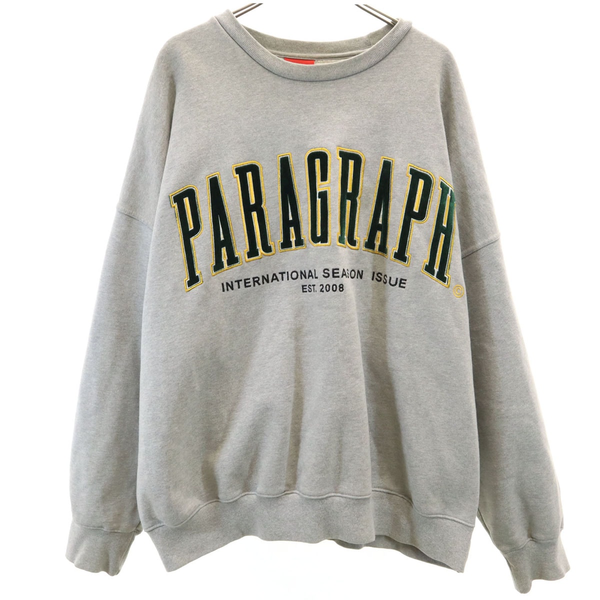 PARAGRAPH パラグラフ 長袖 スウェット トレーナー グレー