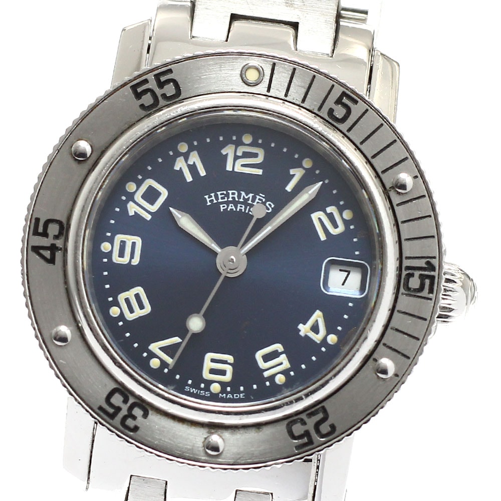 ★箱・保 エルメス クリッパー デイト CL5.210 レディース 【中古】