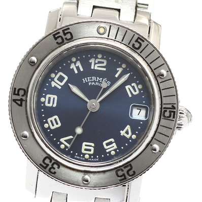 ★箱・保 エルメス クリッパー デイト CL5.210 レディース 【中古】