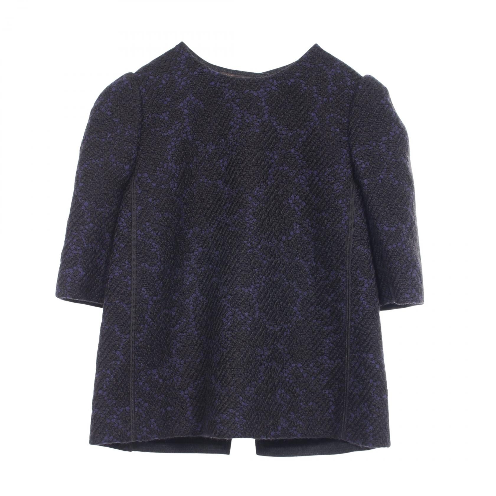 ルイ・ヴィトン LOUIS VUITTON ジャカード バックリボン 衣料品 アウター ウール レディース ブラック系 / グレー系 / ネイビー系 RW132A F4BL 15UCS 【中古】