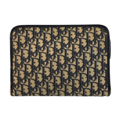 Christian Dior クリスチャンディオール トロッター ネイビー キャンバス クラッチバッグ セカンドバッグ 600731 【中古】