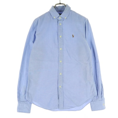 美品 POLO RALPH LAUREN ポロラルフローレン ワンポイントロゴ 長袖 ボタンダウンシャツ 6 ライトブルー