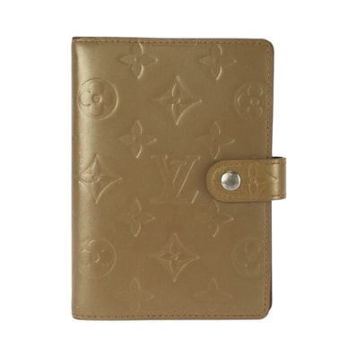LOUIS VUITTON ルイヴィトン モノグラム マット アジェンダ PM ゴールド レザー 手帳カバー 604094 【中古】