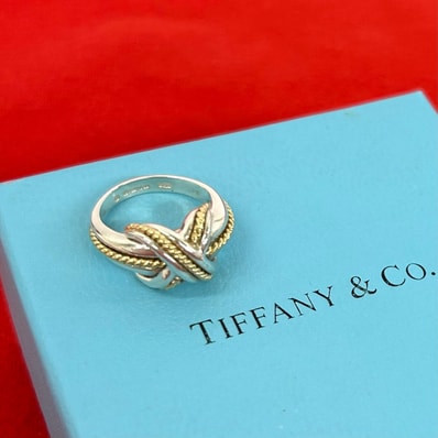 TIFFANY&Co. ティファニー シグネチャー クロス リング シルバー925 K18イエローゴールド リング・指輪 9号 シルバー
60717