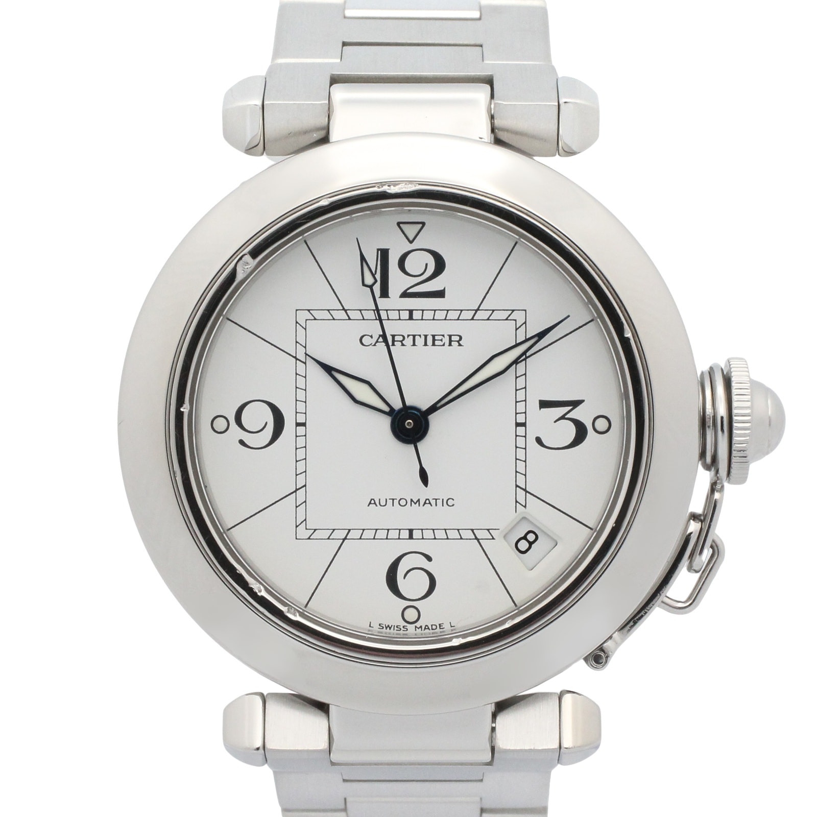 カルティエ CARTIER パシャC ボーイズ 腕時計 時計 ステンレススチール ボーイズ ホワイト系 W31074M7 【中古】