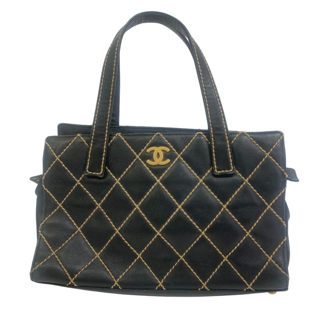 シャネル CHANEL ハンドバッグ ワイルドステッチ ブラック
