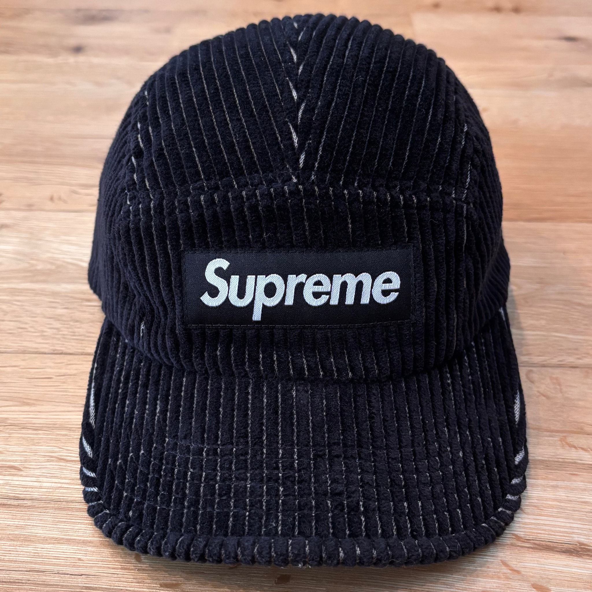 Supreme 2-Tone Corduroy Camp Cap "Black"