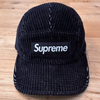 Supreme 2-Tone Corduroy Camp Cap "Black"