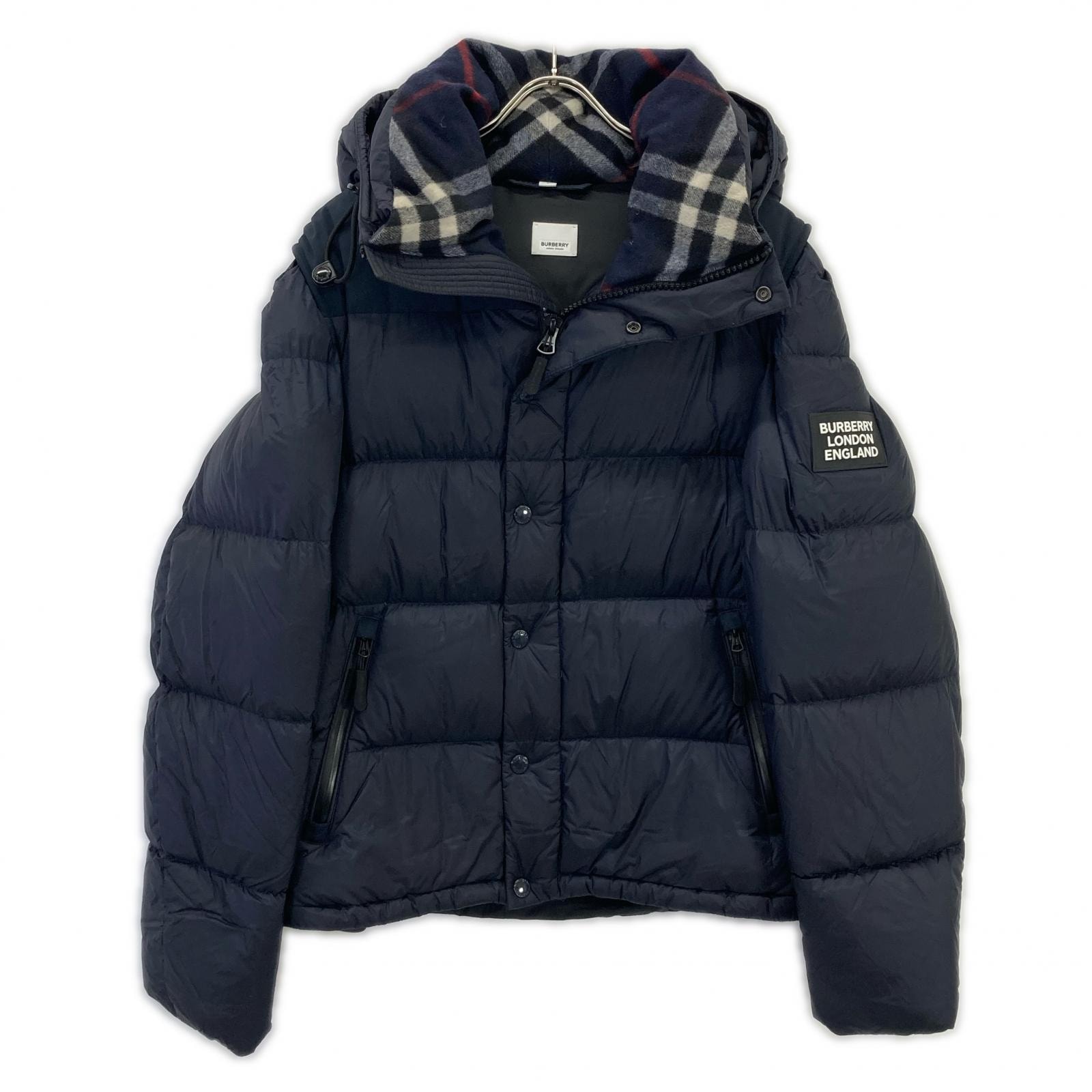 バーバリー 8018732 ネイビー ロックウェル ノバチェック ダウンジャケット L
