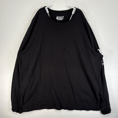 古着 カーハート Carhartt 長袖Tシャツ 大きいサイズ 肉厚 クルーネック 2XL ブラック 袖プリント メンズ