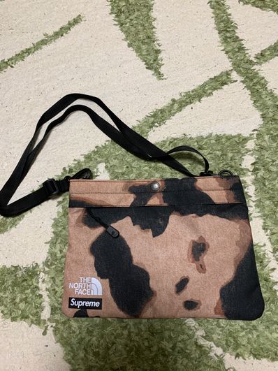 Supreme x The North Face Bleached Denim Print Shoulder Bag "Black"