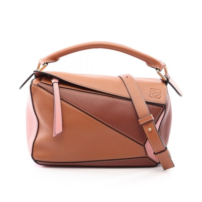 ロエベ LOEWE パズルバッグ スモール 2WAY ハンドバッグ バッグ レザー レディース ブラウン系 / ピンク系 【中古】