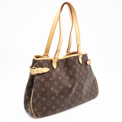 LOUIS VUITTON ルイ・ヴィトン モノグラム キャンバス バティニョール オリゾンタル M51154 ハンドバッグ ブラウン コーティングキャンバス レザー レディース