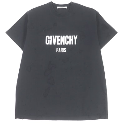 美品 ジバンシィ デストロイ加工 ロゴ 半袖Tシャツ XS BM70383Y0B