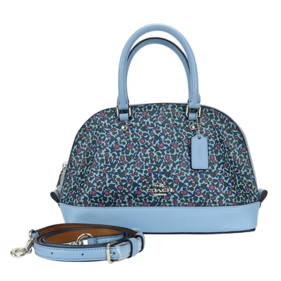 【中古】 コーチ ハンドバッグ F59443 PVC レザー ブルー 2WAY 斜め掛け ショルダー フラワー レディース 女性 COACH