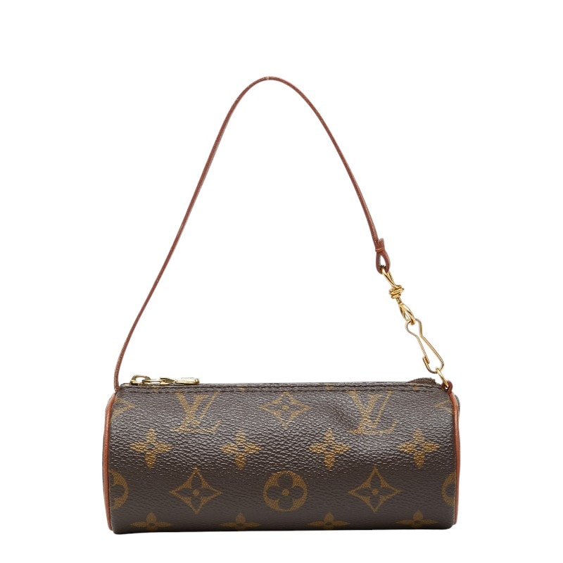 ルイ ヴィトン モノグラム パピヨン ポーチ ブラウン PVC レザー レディース LOUIS VUITTON 【中古】
