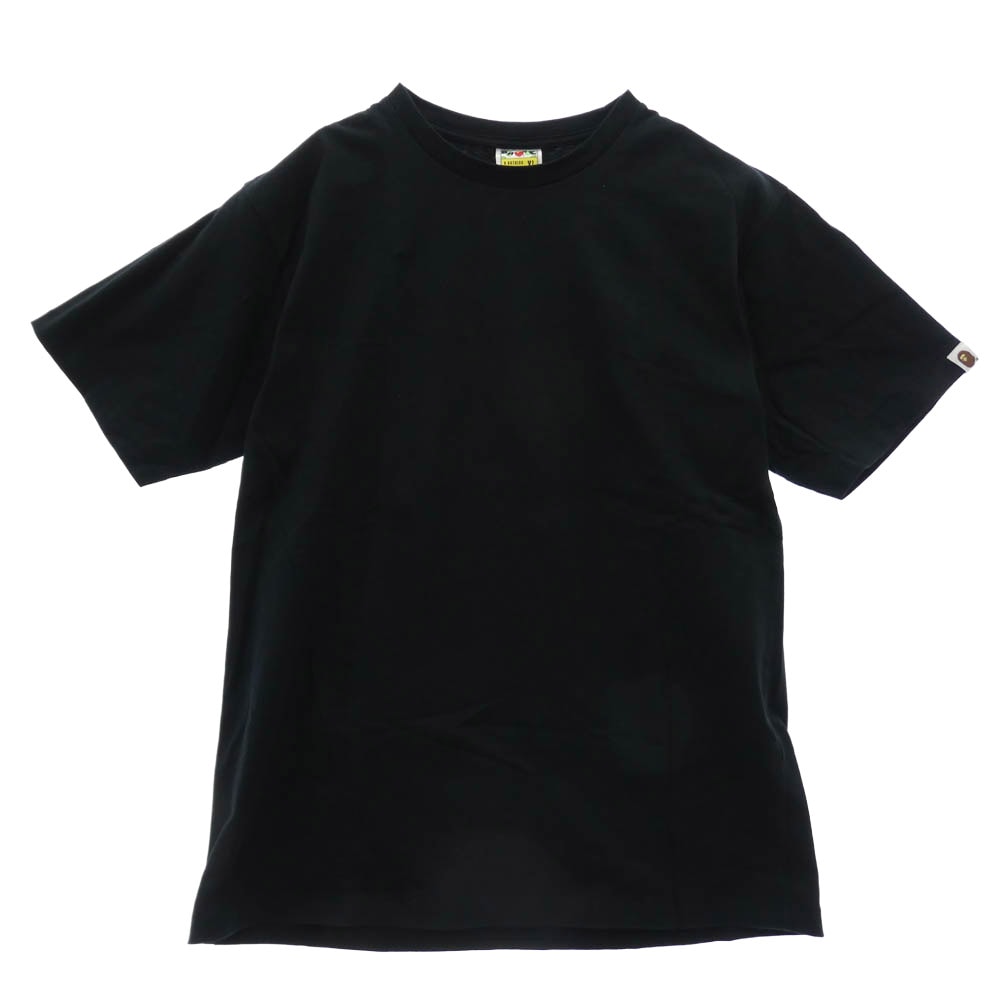 A BATHING APE アベイシングエイプ Tシャツ WORLD GONE MAD プリント 半袖 Tシャツ カットソー ブラック系 XL【中古】