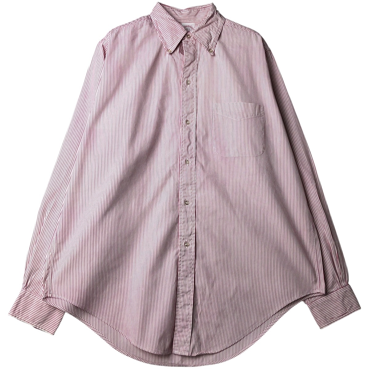 古着 80~90年代 ブルックスブラザーズ Brooks Brothers MAKERS 6ボタン 長袖 ボタンダウンストライプシャツ USA製 メンズL相当 ヴィンテージ/evb032674