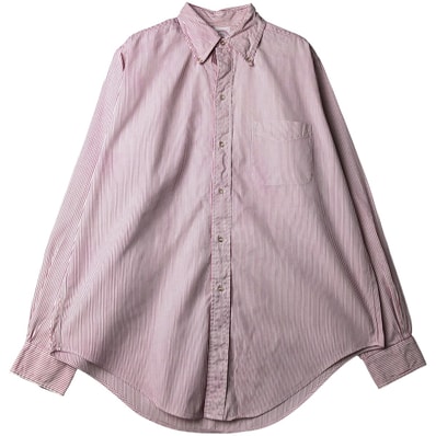 古着 80~90年代 ブルックスブラザーズ Brooks Brothers MAKERS 6ボタン 長袖 ボタンダウンストライプシャツ USA製 メンズL相当 ヴィンテージ/evb032674