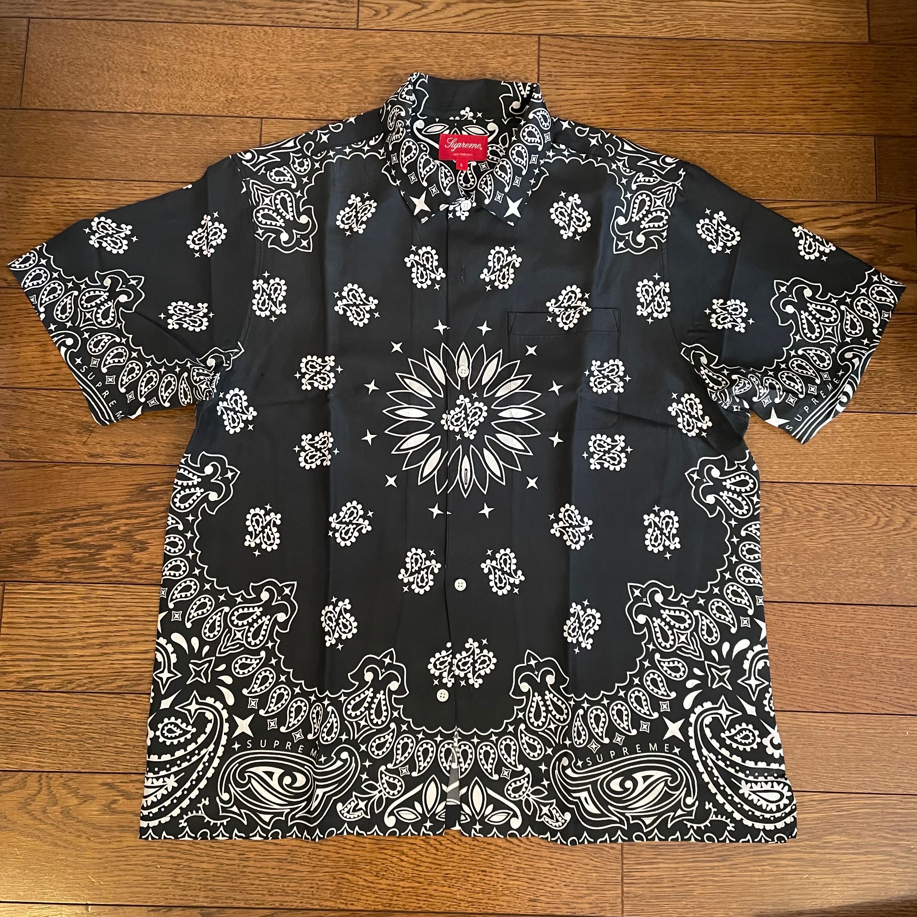 Supreme Bandana Silk S/S Shirt "Black"