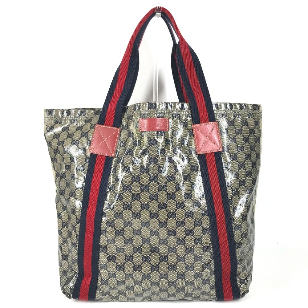 グッチ GUCCI GG ロゴ 189669 カバン トートバッグ 肩掛け 縦型トート ショルダーバッグ コーティングキャンバス ネイビー