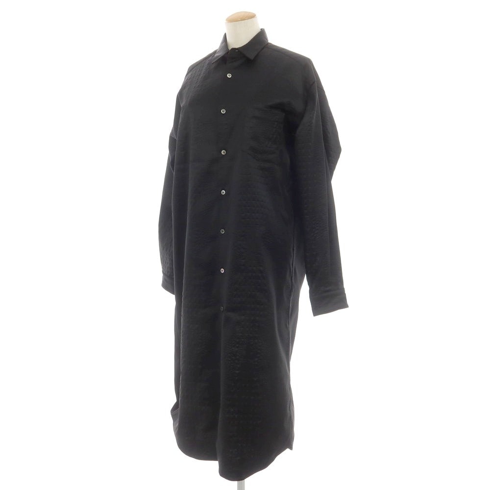 【中古】ジュンヤワタナベ JUNYA WATANABE 2024年秋冬 合成皮革 ロング シャツ ワンピース ブラック【サイズXS】【レディース】