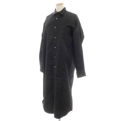 【中古】ジュンヤワタナベ JUNYA WATANABE 2024年秋冬 合成皮革 ロング シャツ ワンピース ブラック【サイズXS】【レディース】