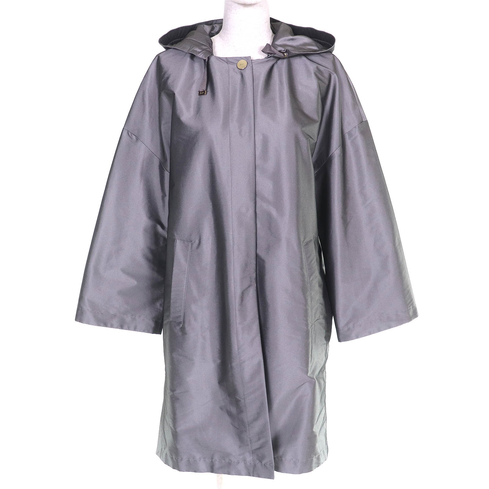 極美品 ヘルノ ロゴプレート フード付き ロングコート 42 GC0182D