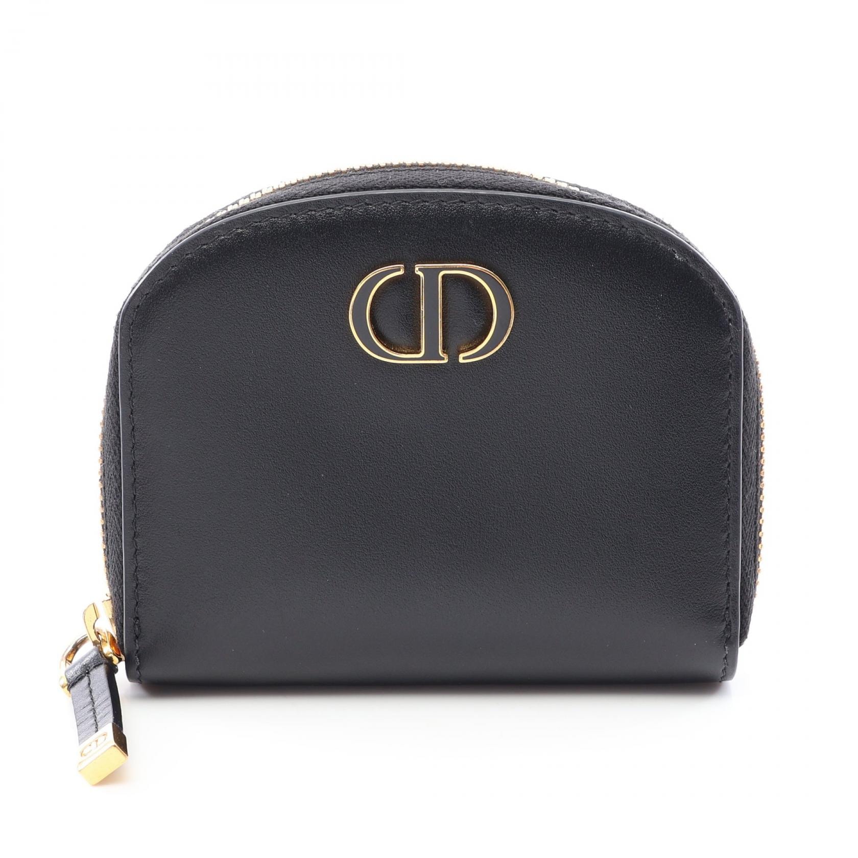 ディオール Dior 30 MONTAIGNE モンテーニュ コインケース 財布 レザー レディース ブラック系 S2193UQBE 【中古】