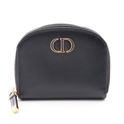 ディオール Dior 30 MONTAIGNE モンテーニュ コインケース 財布 レザー レディース ブラック系 S2193UQBE 【中古】