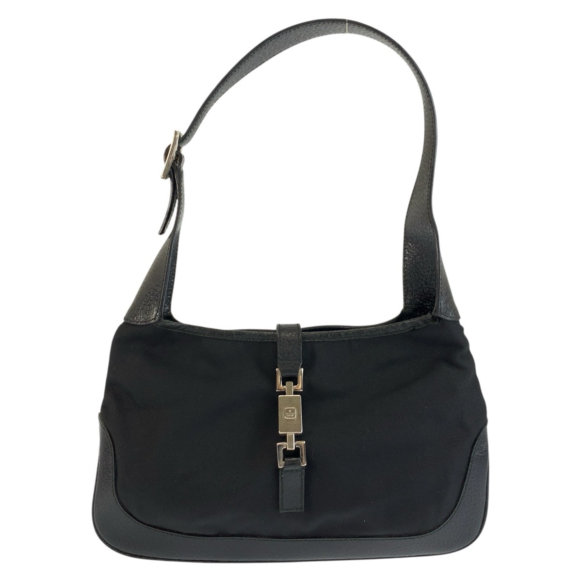GUCCI グッチ ジャッキー ブラック 黒 シルバー金具 ナイロン レザー/ ハンドバッグ ショルダーバッグ 603972 【中古】