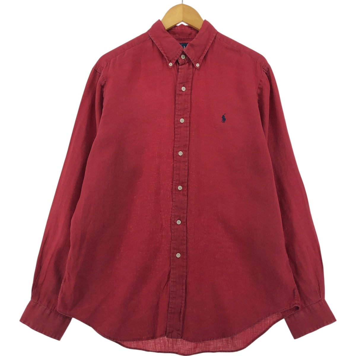 古着 ラルフローレン Ralph Lauren 長袖 リネン ボタンダウンシャツ メンズL相当/eaa555615