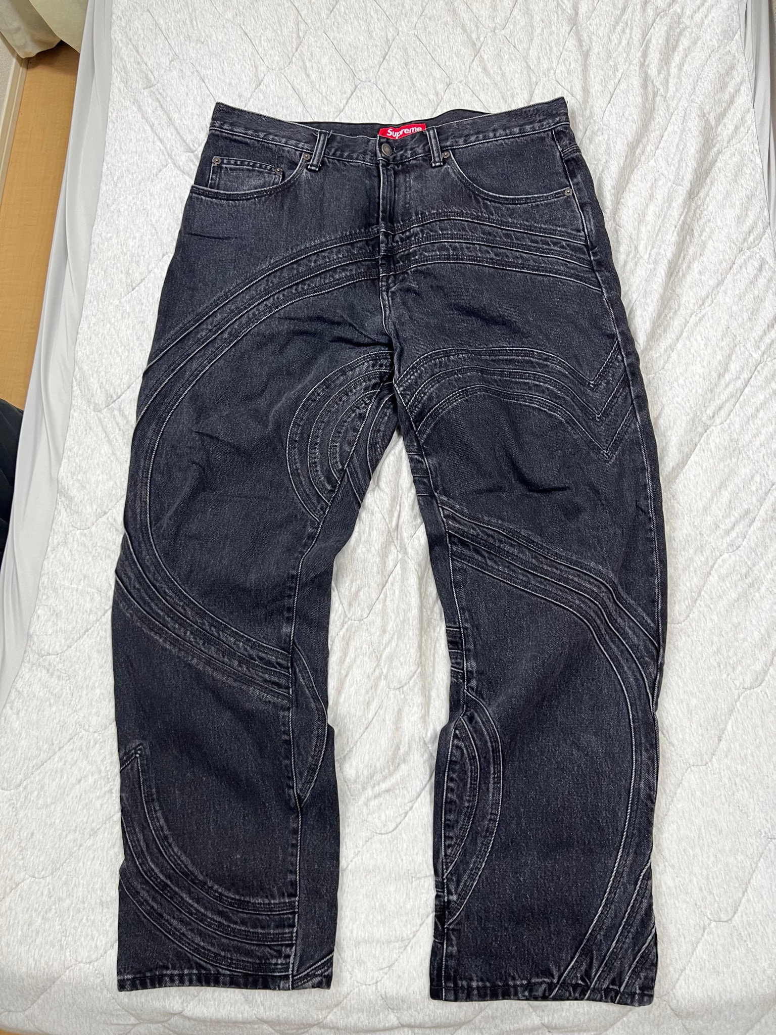 Supreme S Logo Loose Fit Jean "Washed Black"
