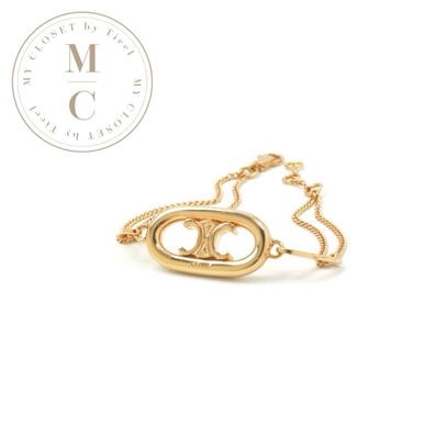 セリーヌ CELINE ブレスレット バングル カフ ゴールド トリオンフ