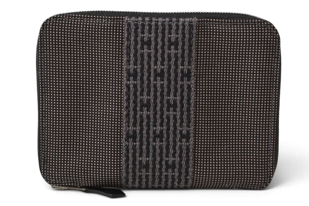 エルメス 財布 HERMES ミニ財布/2折り財布 エールライン パースPM コインケース キャンバス グレー【中古】