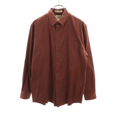 L.L.Bean エルエルビーン 長袖 ボタンダウンシャツ M ブラウン アウトドア